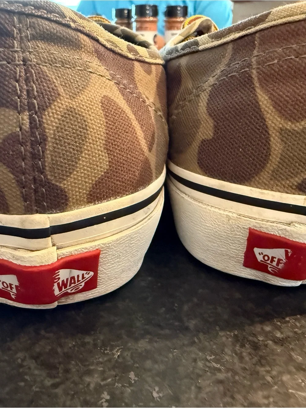 Vans  Brown Camo Canvas Authentic Sneakers